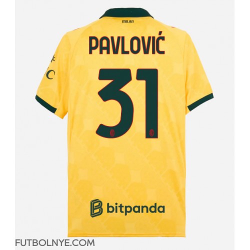 Camiseta AC Milan Strahinja Pavlovic #31 Tercera Equipación 2025-26 manga corta